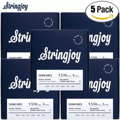 5-PACK Stringjoy BAL95 Signatures Nickel Balanced Electric Guitar Strings 9.5-46