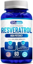 Resveratrol 1000mg 60 Count