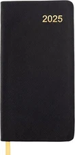 2025 Textured Cover Weekly Monthly Pocket Planner/Pocket 2025, Black 