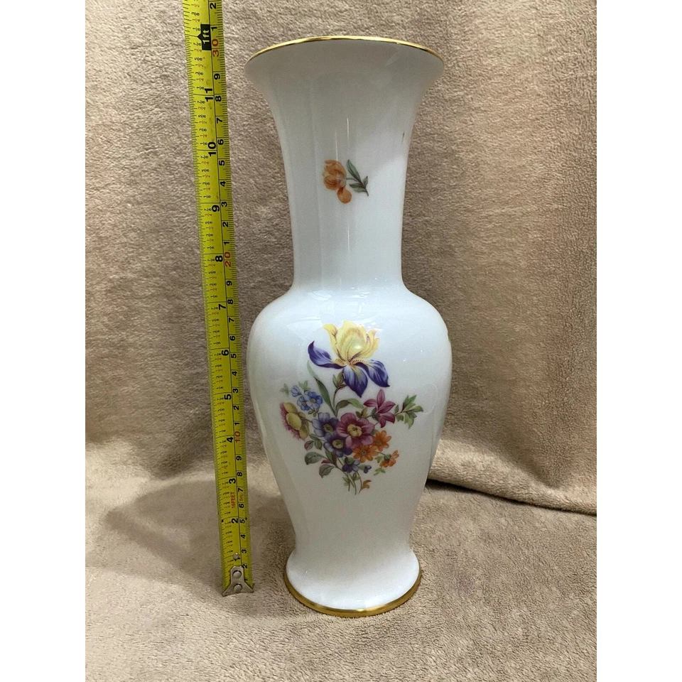 Винтажная белая ваза JLMenau Graf Von Henneberg Porzellan с золотым ободком БЕСПЛАТНАЯ ДОСТАВКА - Изображение 4 из 4