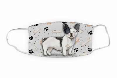 CUTE French Bulldog Face Mask, Dog Puppy Reusable Face Mask, Face Mask...