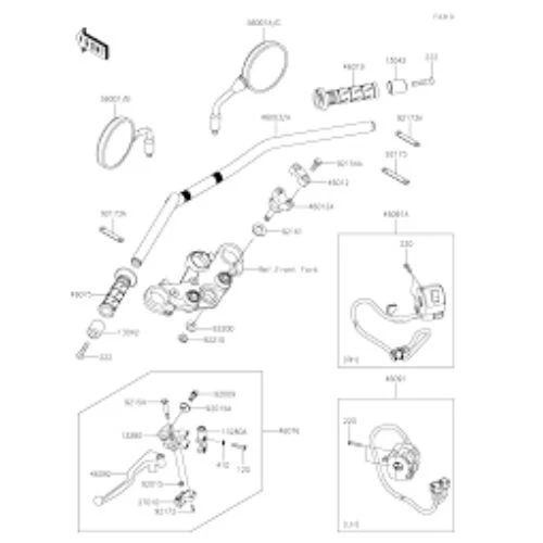 ESPEJO RETROVISOR LH KAWASAKI OEM 56001-0154 '99-'05 ZRX1100 ZRX1200 ZR1100 ZR1200 Foto 4 de 4