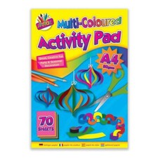 Multi Coloured Pad 70 Sheets - A4 Bright Coloured Paper Creative Crafts