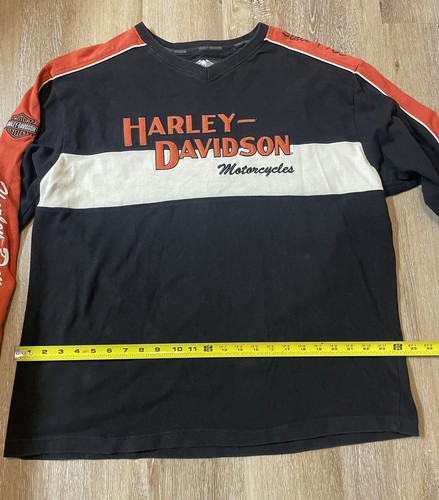 Harley Davidson Embroidered Embossed Long Sleeve Jersey Size XL Large - Picture 4 of 6