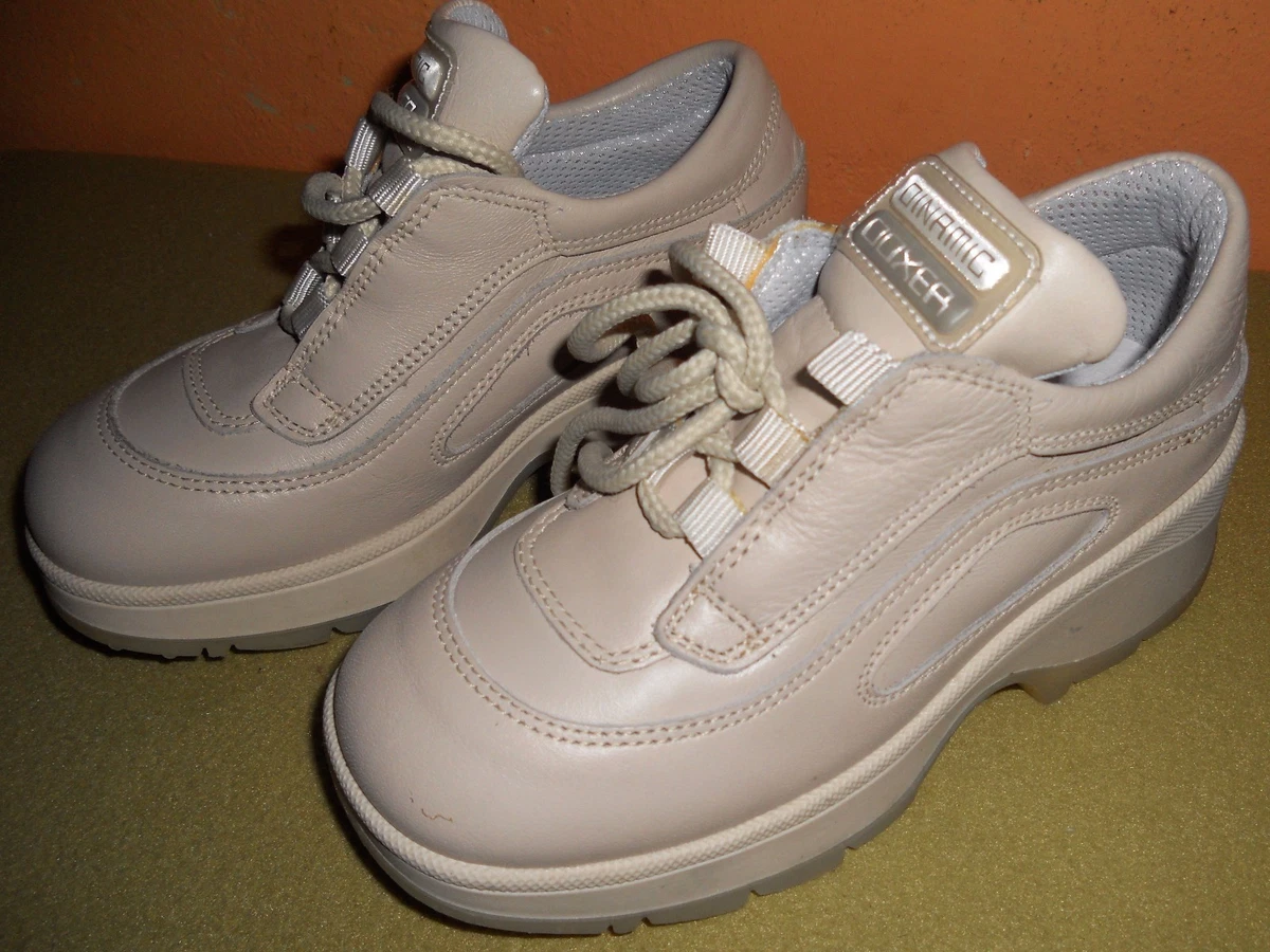 SCARPE TENNIS GINNASTICA SNEAKERS BAMBINA BIMBA VERA PELLE BEIGE