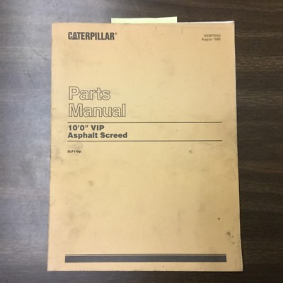 CAT Caterpillar 10 0  VIP PARTS MANUAL BOOK CATALOG ASPHALT SCREED PAVER sn 2LF