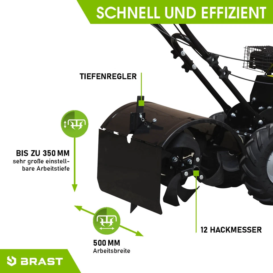 BRAST Motorhacke Benzin Ackerfräse 5,15kW(7PS) Selbstantrieb Gartenfräse AF7000 - Bild 4 von 4