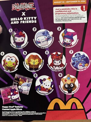 2024 McDonald's Happy Meal Toys Yu-Gi-Oh/Hello Kitty Full Set 9