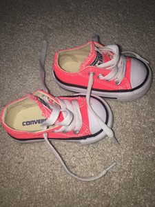 Baby Converse Crib Shoes Bright Orange Size 3 Boy Girl Ebay