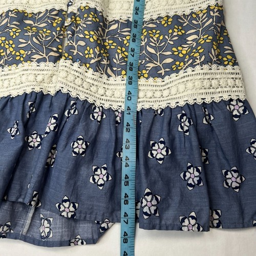Anthropologie Roberta Midi Dress Floral Prairie Boho Cottagecore Blue White 8 - Picture 13 of 21