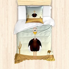 Strauß Bettwäsche Set Front Portrait Desert Area Weicher Microfaserstoff