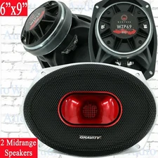 2x Gravity WZP69 Car Audio 6"x9" 4-Ohm Midrange 800 Watts Coaxial Speaker 1 Pair