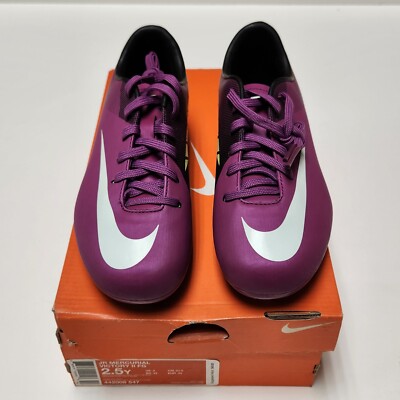 Nike Jr. Mercurial Victory II FG Kids' Soccer Shoe Red Plum-White-Volt