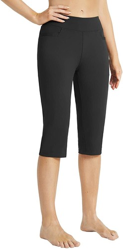 BALEAF Women's 17 Yoga Capri Pants Straight Wide Leg Capris Workout Casual  Crop | eBay