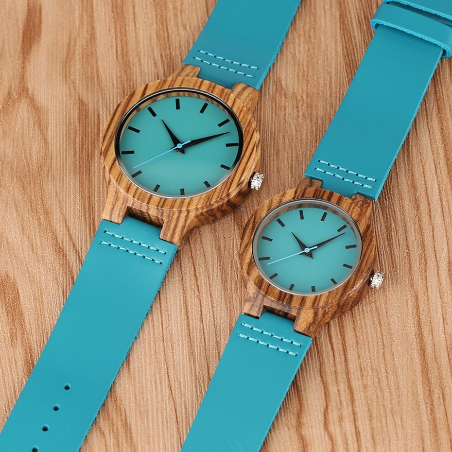 Women\'s Blue Analog Quartz Couples Colorful Bamboo Classic Design Wooden Watch s-l400.jpg main image 3