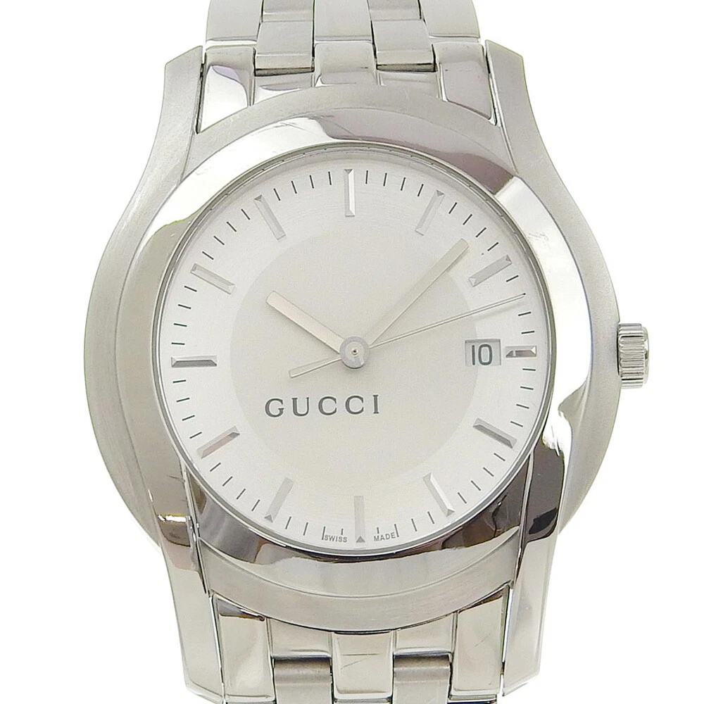 Montres GUCCI 5500XL cadran argenté acier inoxydable quartz affichage analogique homme