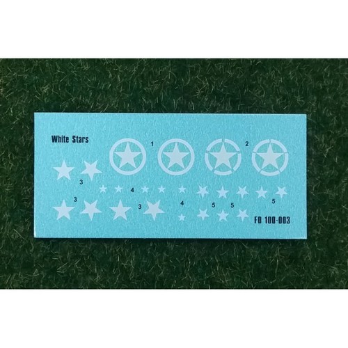 Decal White Star WW2 military vehicles (Allied stars) FOXBOT 100-003 Scale 1:100 - Picture 15 of 24