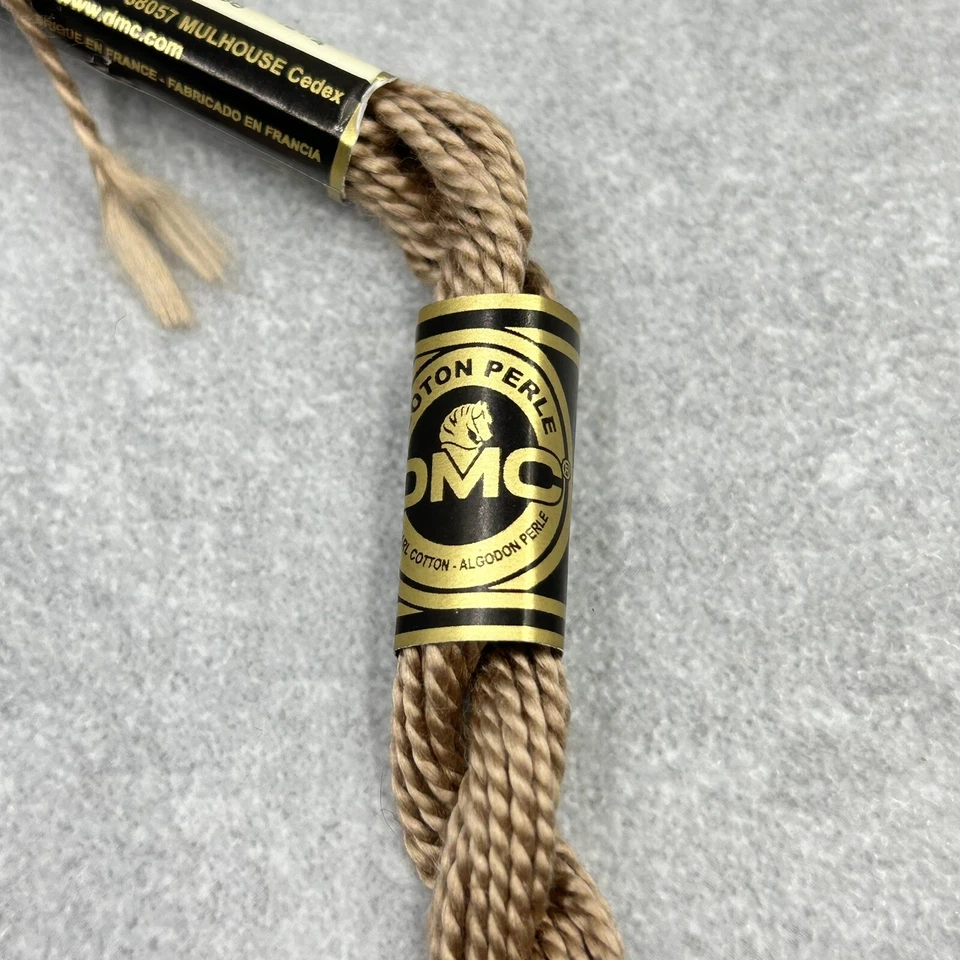 DMC 115 5-310 Pearl Cotton Thread Black Size 5 Beige Size 3 - 2 PARTIAL SKEINS - Image 3 of 4