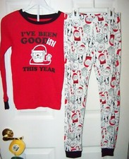 Carters Santa Claus I've Been Good 2 Piece Long Pajama PJ Set Boys Size 4 NWT