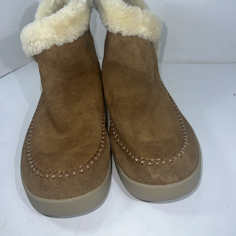 Sanuk Mujer Botín Marrón Gamuza Acogedor Imitación Piel Sin Cordones Talla 10 Botín Invierno Foto 2 de 4