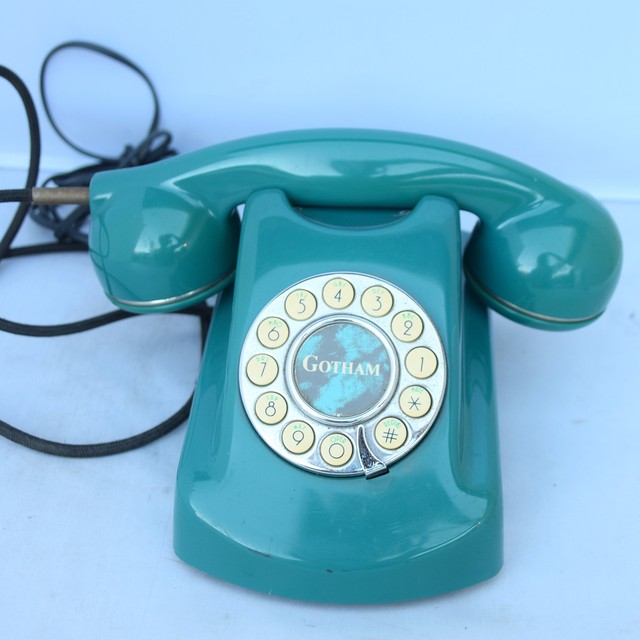Vintage Gotham Push Button Telephone WWTTON Model No. 190 Teal