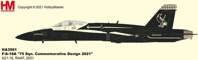 Hobby Master Maßstab 1:72 F/A-18A '75 Sqn. Gedenkmotiv 2021 A21-18