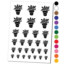 Happy Potted Plant Temporary Tattoo Water Resistant Set