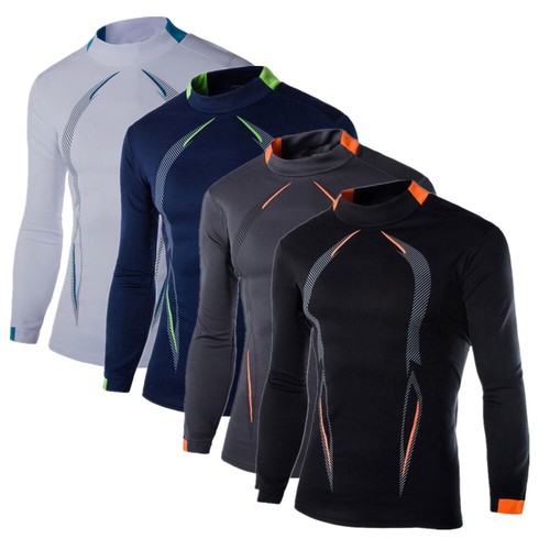 Uomo Manica Lunga Rash Guard Nuoto Camicie Veloce Asciutto UV Protezione Maglie - Foto 1 di 21