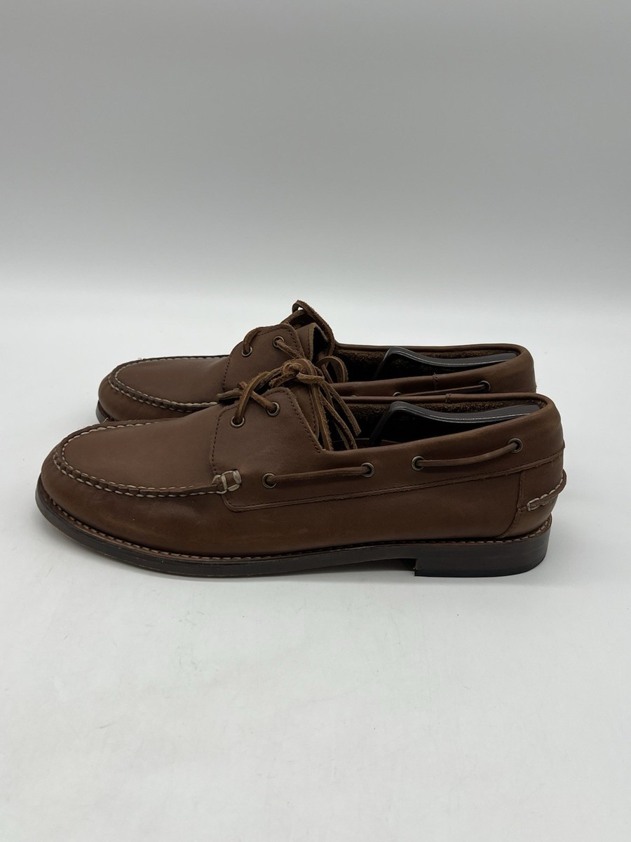 Thursday Boot Co. Handsewn Loafer Men 12.5 Hickory Leather Boat Moccasin Slip on THURSDAY BOOT CO 11.5 Handsewn Leather Runner Boat Shoes  main image 3