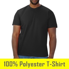Polyester T Shirt Mens Breathable 100% Tech Tee Casual Training Quick Dry Top