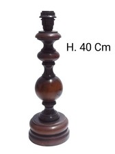 Torciere in legno antico candeliere base per lampada grande da tavolo vintage