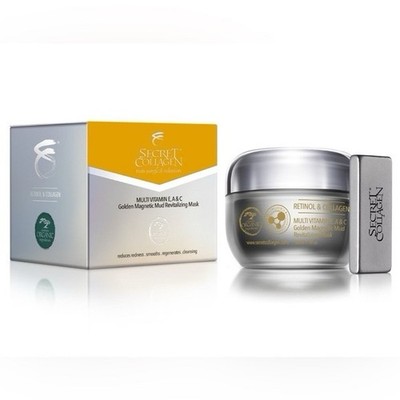 Secret Collagen $900 Multi Vitamin E, A, C Golden Magnetic Mud Revitalizing Mask
