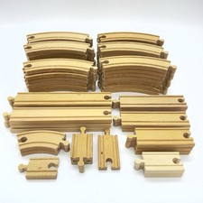 62pcs Thomas Friends BRIO Wooden Railway Mixed Wood Tracks Curved Straight