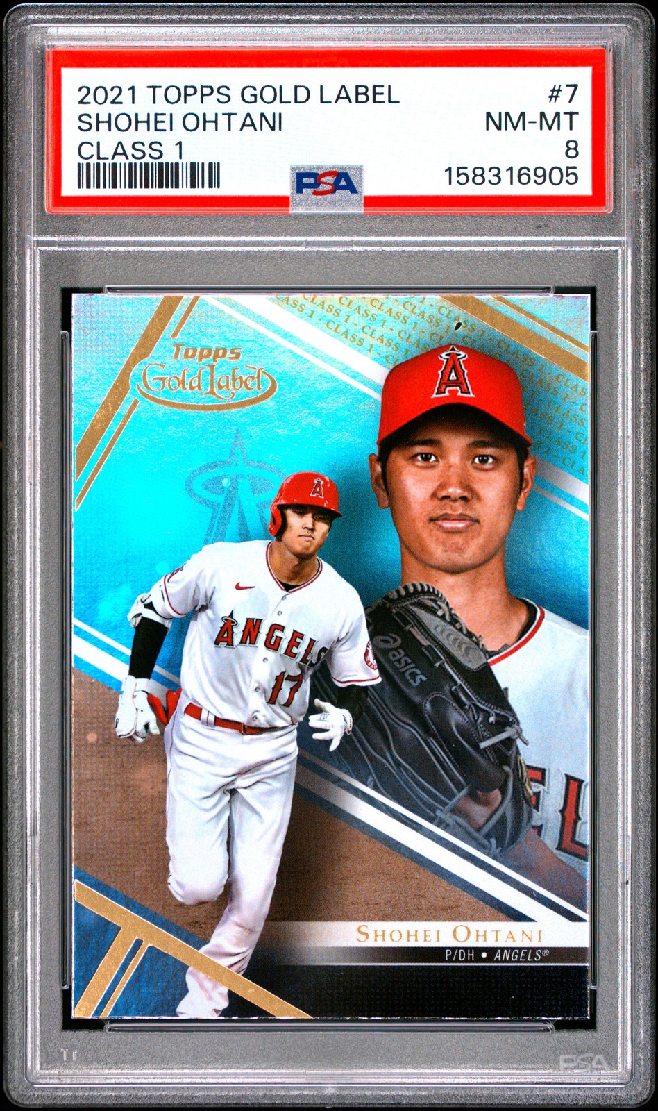 2021 Topps Gold Label #7 Shohei Ohtani Class 1 PSA 8