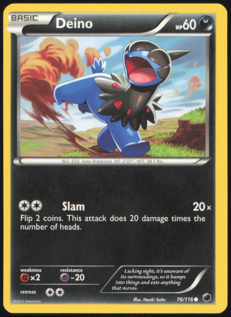 DEINO 76/116 COMMON PLASMA FREEZE POKEMON LIGHTLY PLAYED