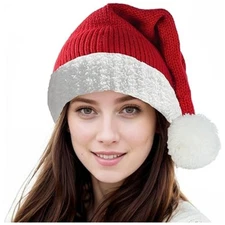 Knit Santa Hats Adult Beanie Knitted, Hat Xmas Hat For Women Men Christmas New