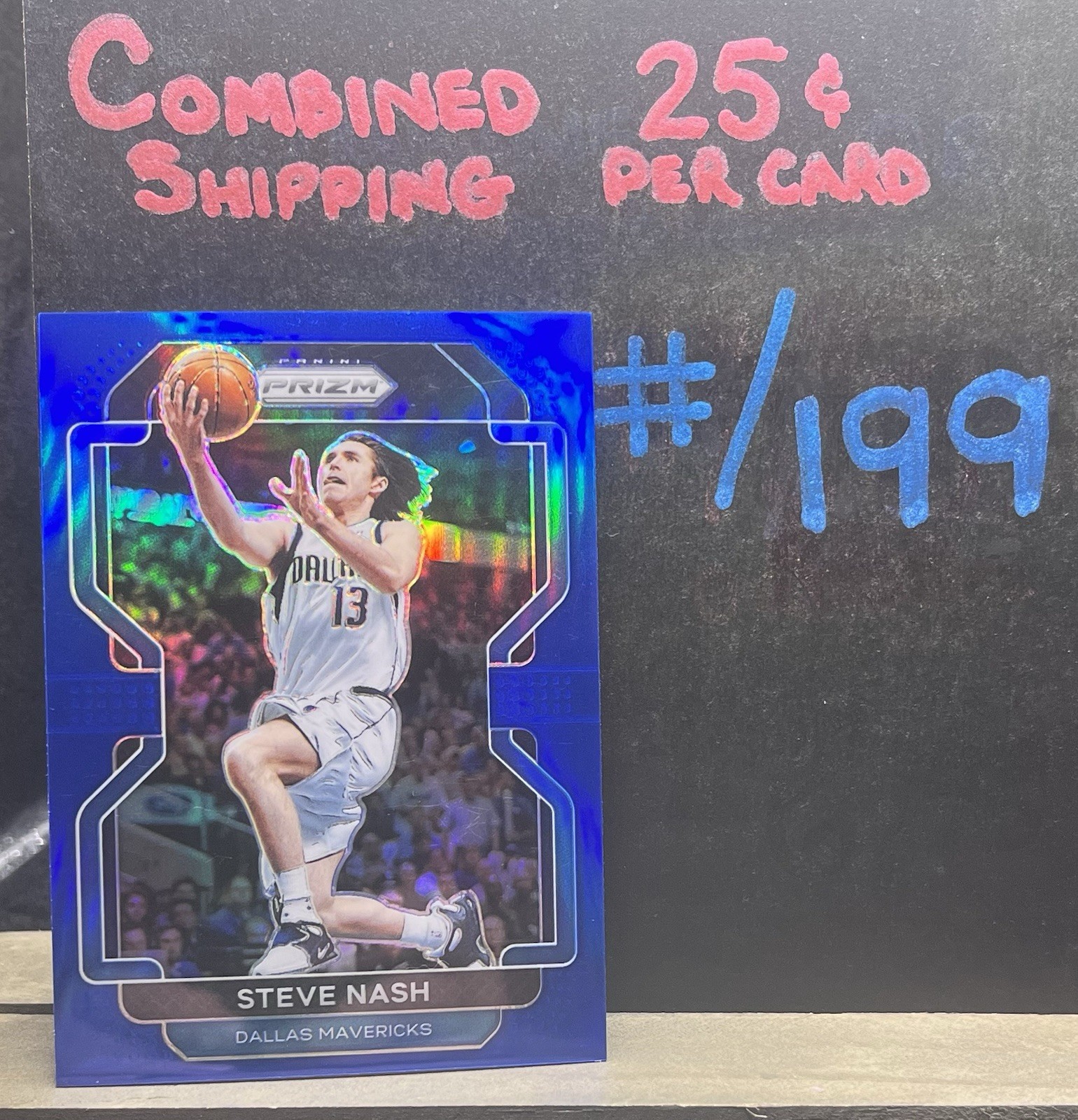 💥#/199 BLUE PRIZM COLOR MATCH💥 Steve Nash 2021-22 Prizm 264 HOLO SP MAVS NBA