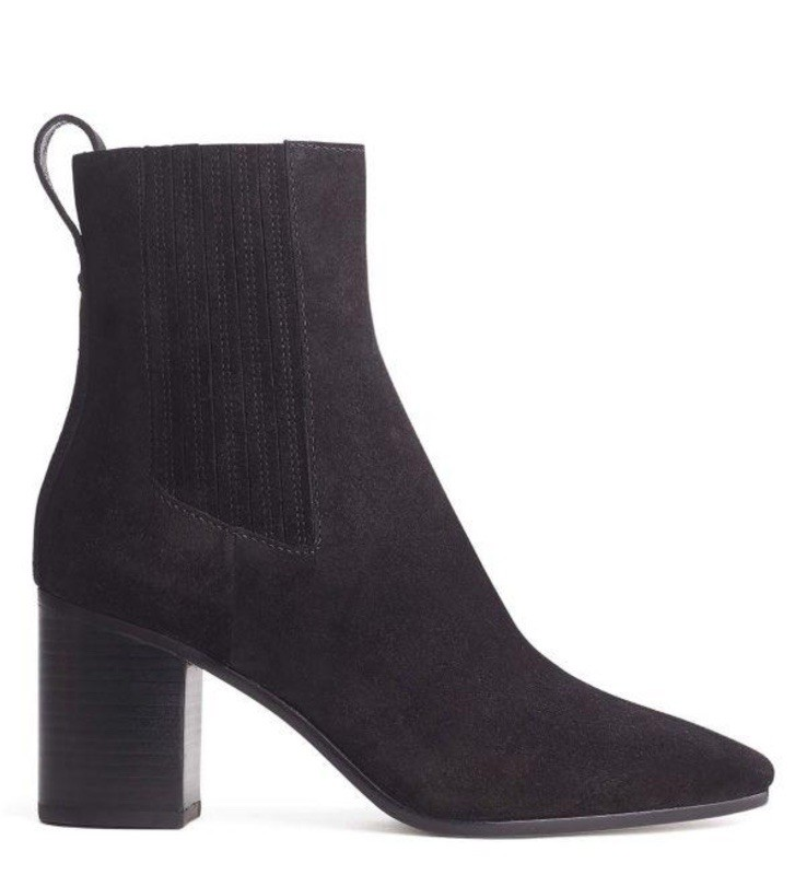 NWD $495 Rag Bone Astra Chelsea Square Toe Boots Suede Black