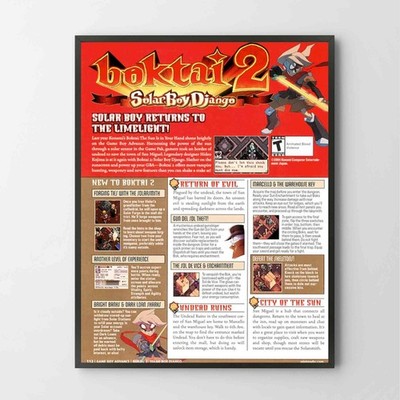 Poster Boktai 2 Solar Boy Django Nintendo GBA Unframed Poster Print G4741