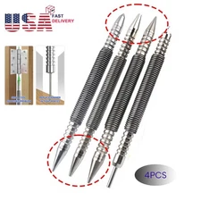 4-Piece Spring-Loaded Nail Setter Kit – Dual Head Punch for Trim & Hinge Pins US