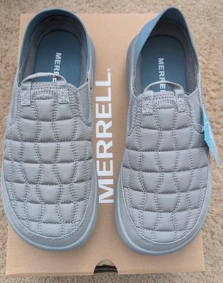 New In Box Merrell Hut Moc 2 Mens 8 Cement/Stone Blue