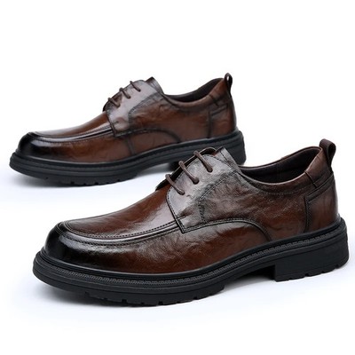 Men's Business Dress Shoes Lace Up Comfort Thick Soled Office Pu Leather Shoes