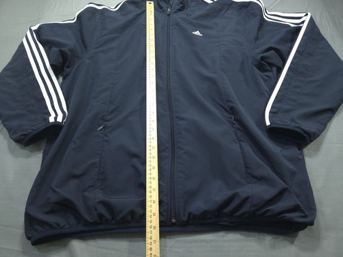 Adidas Jacket Mens Extra Large Blue Track Clima365 Windbreaker Striped - Picture 3 of 9