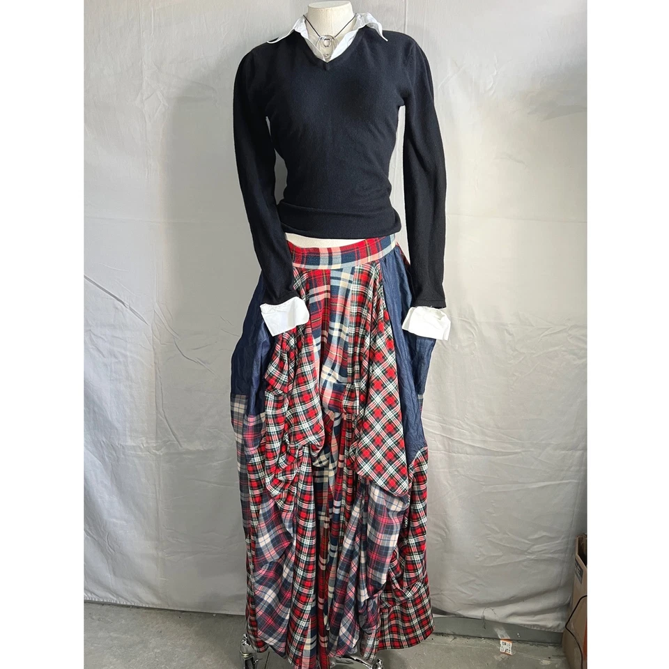 Saia maxi TOV HOLY The Damsel's xadrez vermelha fluindo tamanho 40 (média) grunge boho - Imagem 2 de 4