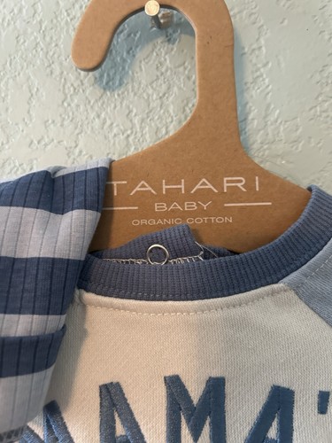 Tahari Baby "Mamas Junge" 0-3 Monate Bio Baumwolle Neu Mit Etikett - Bild 2 von 7