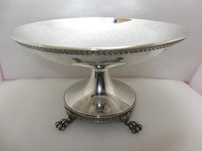 Piatto argento piedistallo ciotola/comport su piedi zampa, Elkington & Co, c1920