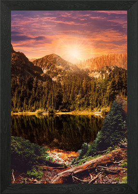 Gerahmtes Wandbild Poster Leinwanddruck Bild in der Ferne Sonne
