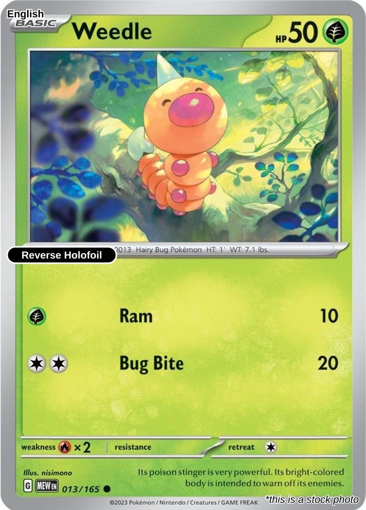 Weedle Reverse Holofoil [MEW - 013/165] nisimono Common Near Mint