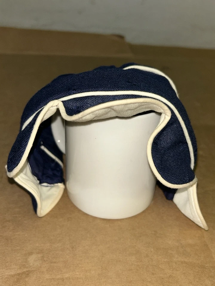 Gorro azul estilo niño vintage con respaldo de cuerda ajustable Foto 2 de 4