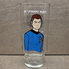 Dr. Leonard McCoy Glass Cup Collector Series Star Trek Dr Pepper 1976 - REF A